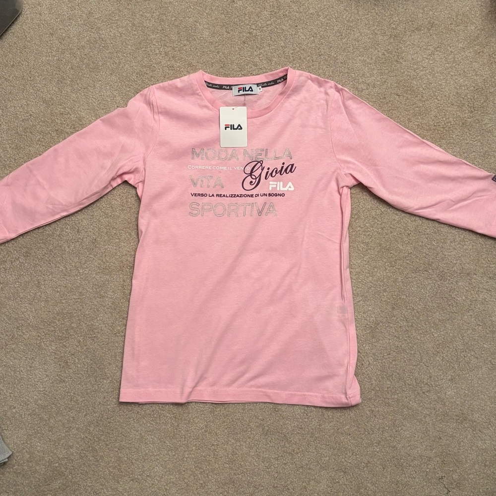 Fila - ladies 3/4 sleeve pink top - Medium - NWT